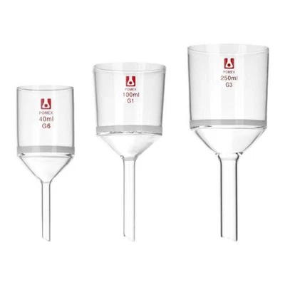 Borosilicate Sand Core Filter Funnel 35ml-2000ml Glassware G1-G6 Sand Core gb - Image 1 of 4