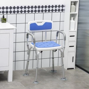 Silla de ducha acolchada EVA con brazos y espalda para personas mayores discapacitadas montaje sin herramientas - Imagen 1 de 11