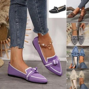 Ladies Loafers Slip-On Pump Flats Comfy Women Boat Work Office School Shoes Size - Picture 1 of 38