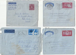 GROSSBRITANNIEN,4 VERSCHIEDENE LUFTBRIEFE NACH ISRAEL,1953-1973,GEBRAUCHT,VOLLER INHALT - Bild 1 von 2