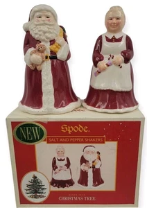 Spode Christmas Tree Santa Claus Mrs. Claus Salt Pepper Shakers Boxed S3324-A9 - Picture 1 of 7