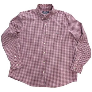 Camicia Vineyard Vines uomo XXL slim fit Tucker Preppy con bottoni rosso blu check - Foto 1 di 7