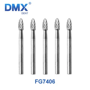 Dental Tungsten Carbide Burs Trimming & Finishing Egg Football FG 7406 5Pcs - Picture 1 of 4