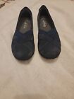Clarks Collection Ultimate Comfort Black & Navy Blue Suede Womens Size 6 Loafers