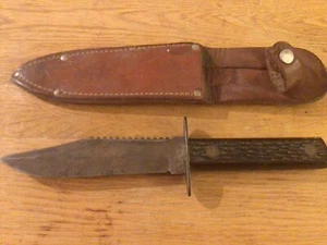 Colonial Prov.USA Vintage Fixed Blade Hunting Knife With Sheath 4 3/4” V1 - Picture 1 of 4