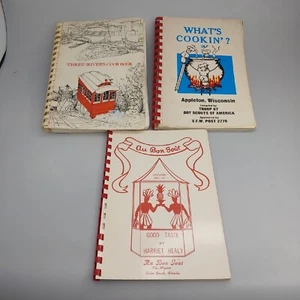Cookbooks Lot Of 3 Local Churches Regional Recipes Community Spiral Bound Set - Foto 1 di 11