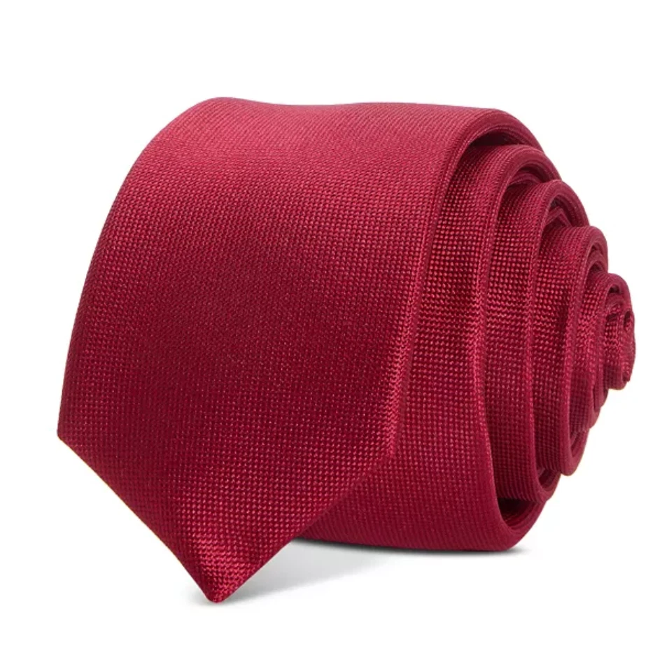 NEW W TAGS Men's Store at Bloomingdale's Solid Silk Skinny Tie in Red, One Size - Image 1 of 1