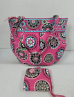 Vera Bradley Pink Floral Quilted Cotton Tote Bag and Wallet Set