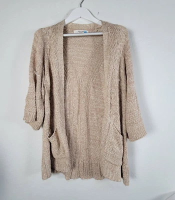Anthropologie Sparrow Womens Knit Cardigan Sweater Medium Open Front 3/4 Sleeve - Image 1 of 4