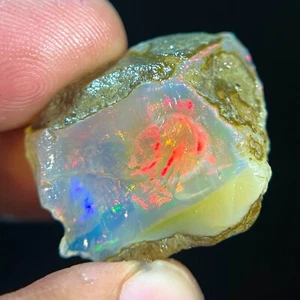 30 Carat Opal Rough Natural Ethiopian Opal Raw Welo Opal Multi Fire Gemstone - Picture 1 of 8