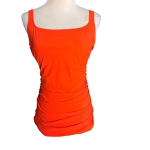 Profile By Gottex Underwire Ruched Sides Tankini Coral Size 32D NEW - Picture 1 of 9