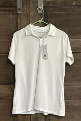 Lady Hagen Shirt Womens XL White S/S Golf Tennis Pique Polo Performance NWT - Image 1 of 4