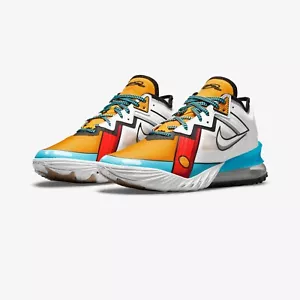 Nike Lebron 18 Low Stewie Griffin Size 14 CV7562-104 WHITE/YELLOW-TEAL-RED - Picture 1 of 7