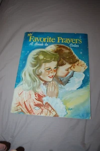 VINTAGE CHILDRENS "MY FAVORITE PRAYERS" A BOOK TO COLOR BY LOWE - Foto 1 di 24