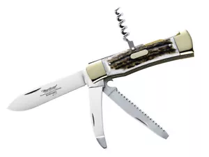 CUCHILLO PLEGABLE DE CAZA HARTKOPF STAG HOJA DE DESTRIPAMIENTO, SIERRA, ELEVADOR DE TAPA Y TORNILLO DE CORCHO - Imagen 1 de 1