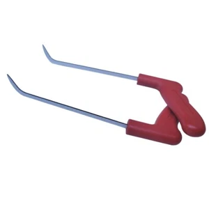 Gancho plano de acero inoxidable para reparación de abolladuras de automóvil 2 piezas varillas de empuje cuerpo herramientas de eliminación de abolladuras - Imagen 1 de 6