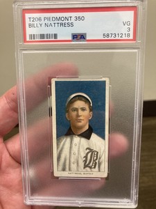 1909-11 T206 Piedmont 350 Billy Nattress PSA 3!  Buffalo Bisons!  Great Color!