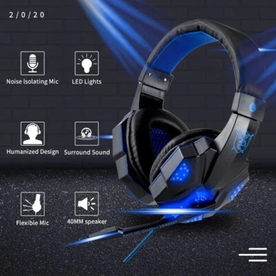 Professional Led Light Wired Gaming Headphones With Microphone For Computer - Image 1 of 4
