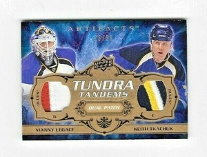 2008-09 Artifacts Tundra Tandems LEGACE & TKACHUK GU 3 COLOR SWATCH 13/35! BLUES