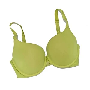 Victoria's Secret, Lime Green Push-Up T-Shirt Bra with Underwires, size 32DD - Picture 1 of 3