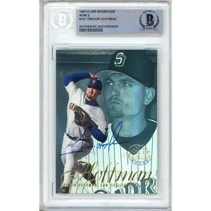 1997 Flair Showcase #151 Trevor Hoffman Signed Card AUTO Beckett Slab SD Padres - Picture 1 of 5