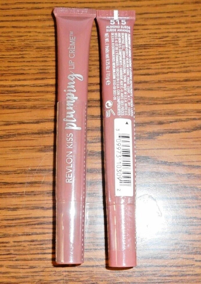 LOT OF 2 REVLON KISS PLUMPING LIP CREME 515 ALMOND SUEDE 0.25oz EACH SEALED - Image 1 of 1