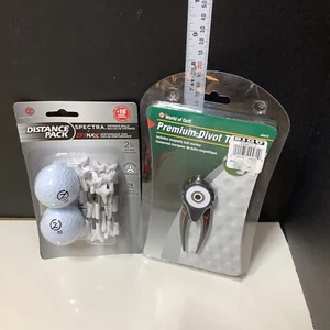Zero Friction Spectra 2 Golf Balls + 18 ZFT Maxx Tees 3 Prong 2 3/4" & Divot - Picture 1 of 9