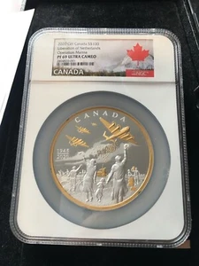 2020 Netherlands, Liberation; (10.02) Tr. Ounce 99.99 Silver $100 NGC PF-69 UC - Picture 1 of 7