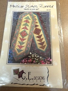 Madison Square Table Runner Simple Quilt as You Go sewing pattern (14" x 41") - Picture 1 of 2