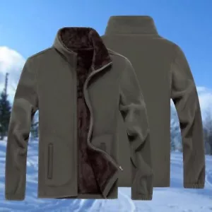 Men Winterwear Jacket Coat Thicken Warm Outdoor Zipper Choker Black Long Sleeve - Picture 1 of 17