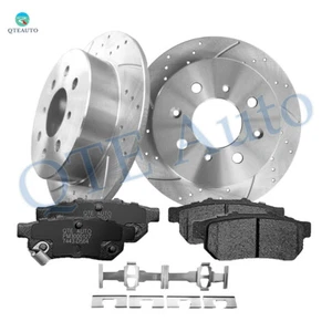 6PC Rear Drilled Brake Rotors 239-Ceramic Brake Pad For 1992-2001 Acura Integra - Picture 1 of 9