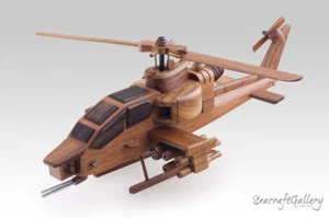 THE BELL AH-1 COBRA HELICOPTER WOODEN SCALE MODEL MILITARY AIRCRAFT GREAT GIFTS - Picture 1 of 4