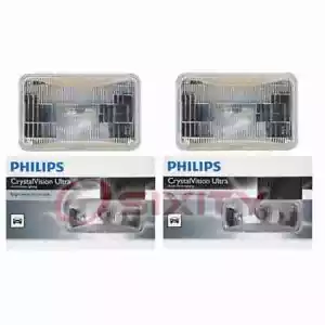 2 pc Philips Low Beam Headlight Bulbs for Audi 4000 4000 Quattro 5000 Coupe bs - Picture 1 of 5