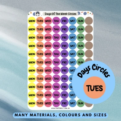 KNEEBBLE Circle Days Of The Week Planner Stickers