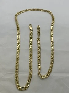 COLLANA ORO GIALLO 750 18KT CATENA MAGLIA 3+1 UOMO DONNA COLLIER OR HOMME FEMME - Foto 1 di 8