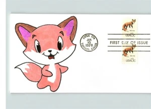 Hand Painted RED FOX, 1978 CAPEX, # 1 of only 1 made, First Day of Issue - Picture 1 of 1