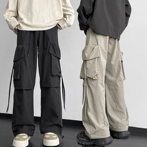 Stylish Men's Sweatpants Loose Fit Straight Cargo Trousers for Hip Hop Fashion - Picture 1 of 32