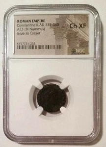 NGC Imperio Romano Constantino II AD 337-340 AE3 BI Nummus como César Ch XF - Imagen 1 de 4
