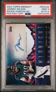 2024 Topps Midnight Johnny Wilson Rookie Horizon Signatures PSA 9 Eagles RC - Picture 1 of 3