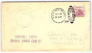 USS Mississippi 1933 US Navy Havana Shake Down Cruise Cover CV241 - Picture 1 of 2
