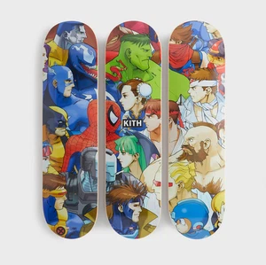 Kith x Marvel vs Capcom Tríptico Skateboard Set de 3 - NUEVO - Imagen 1 de 4