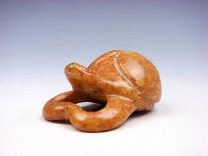 Old Nephrite Jade Stone Carved HongShan Culture Bat w/ Wings Closed #04252304 - Picture 1 of 6