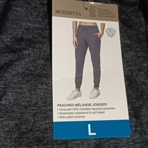 Mondetta Ladies' Cozy Warm Soft Jogger Pants, Black, L, New with Tags - Picture 1 of 6