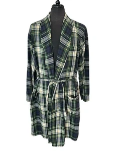 Vintage LL Bean Flanell Bademantel Baumwolle kariert Herren Gr. S-Reg Gürtel Taschen EUC - Bild 1 von 6