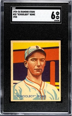 1934-36 Diamond Stars #33 "Schoolboy" Rowe 1935, SGC 6 - Image 1 of 2