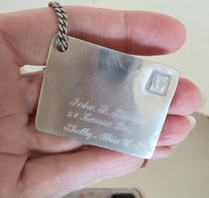 UNIQUE Vintage Sterling Handmade Watch Fob Envelope Design Sterling Silver Clip - Picture 1 of 9