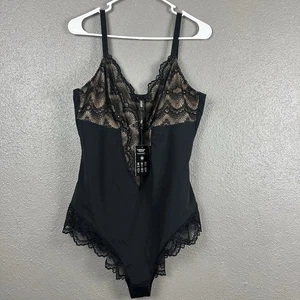 Neu mit Etikett Pinsy formender Shapewear glättender Body Spitze schwarz Größe 2X sexy - Bild 1 von 14