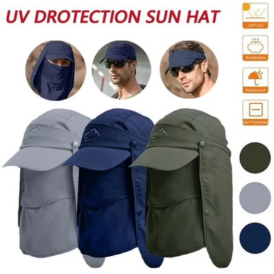 UV Protection Sun Hat with Neck Flap for Fishing Hiking Baseball Cap Outdoor - Image 1 of 4