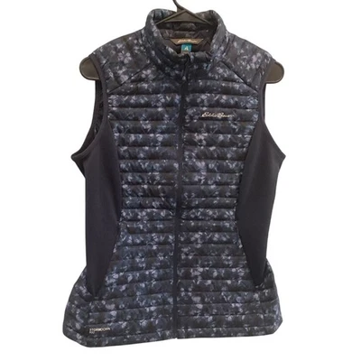 Chaleco acolchado de plumón de ganso Eddie Bauer para mujer talla pequeña azul marino Stormdown 800 Foto 1 de 4