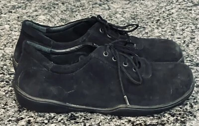 Footprints By Birkenstock Womens 39 US 8-8.5 Black Suede Padua Lace Shoe Oxford - Image 1 of 3